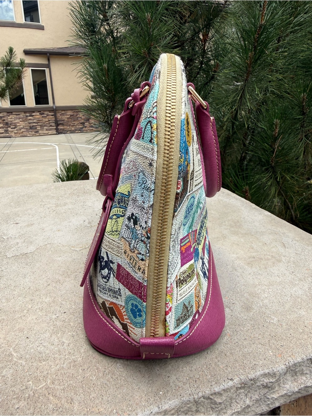 Dooney & Bourke Purple Accent Disney Parks Satchel - Picture 4 of 7